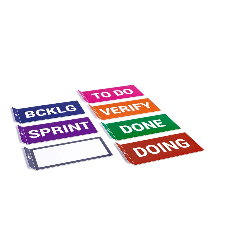 PATboard Scrum Board and Kanban Board COLUMNcards Magnetic - Set of 7 Column Cards (BCKLG, Sprint, to DO, Doing, Verify, Done, and Blank) - Image 5